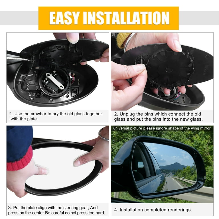How to Put Side Mirror Glass Back on Car